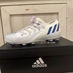 Adidas youth Soccer shoes  - White and Blue